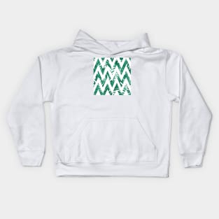 Palm Leaves Zig Zag Line (White) Kids Hoodie